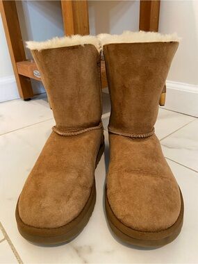 UGG Chestnut Suede Shearling Mid-Calf Boots